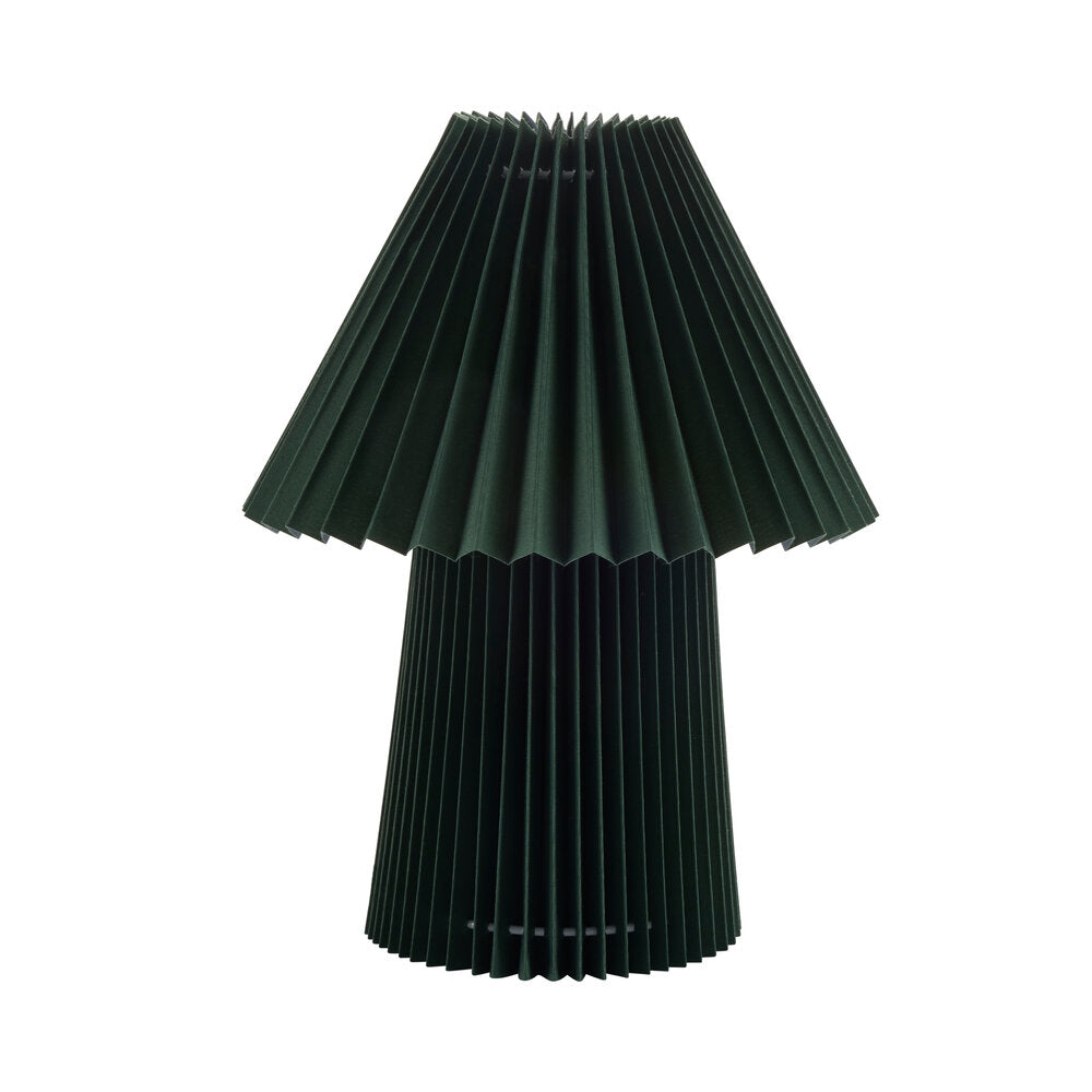 Fold plisseret bordlampe, grøn - H31cm